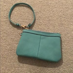 wilson’s leather teal wristlet